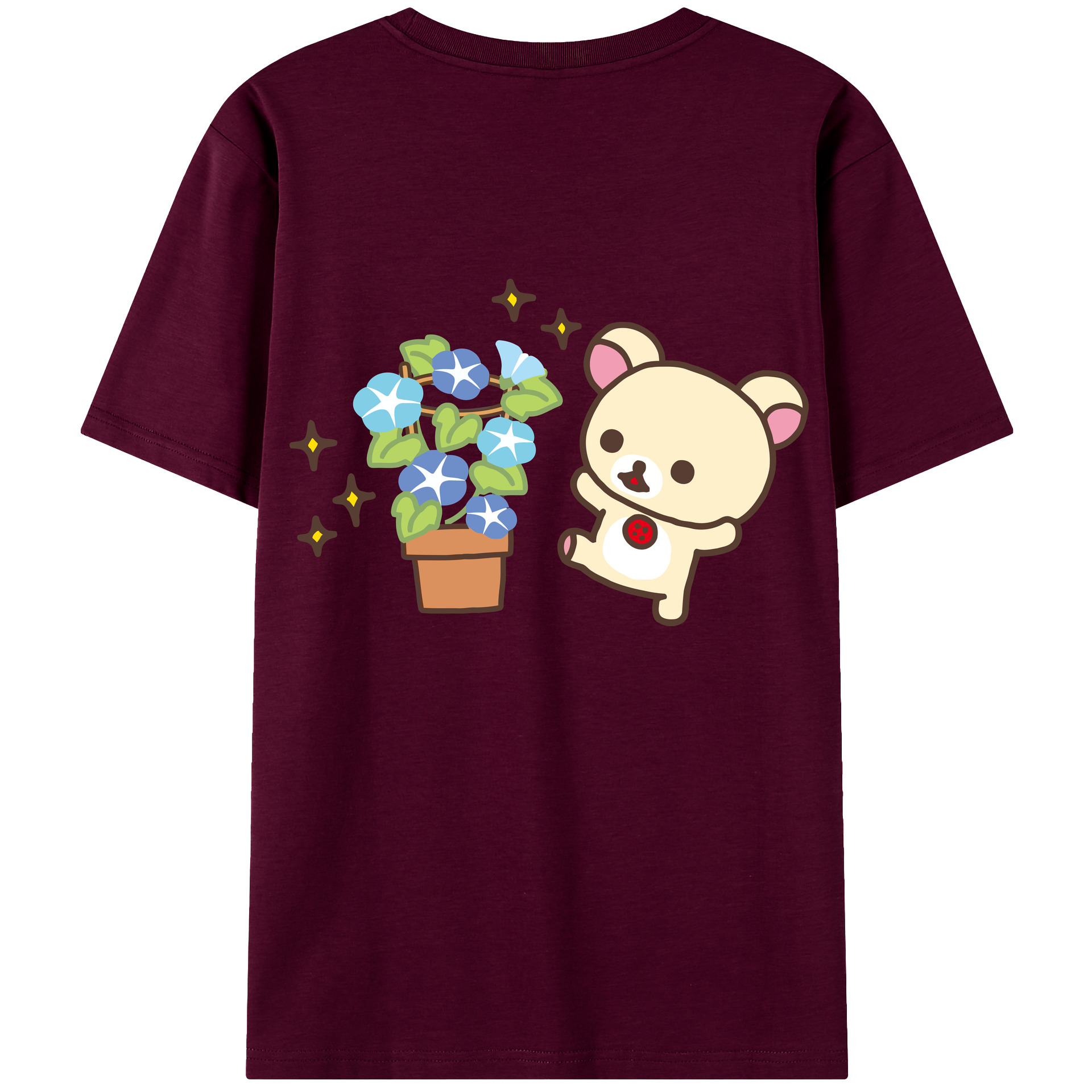 （画像用） リラックマ リラックマ キイロイトリ Rilakkuma Korilakkuma Kiiroitori レディース半袖Tシャツ(バックプリント)